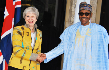 Buhari meets Theresa May in Aso Rock