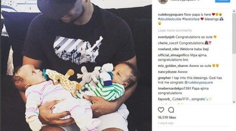 Paul Okoye shares first photo with his twins