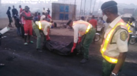 Driver, Motor Boy Dies, 35 Vehicles Burnt As Tanker Explodes On Lagos-Ibadan Expressway.